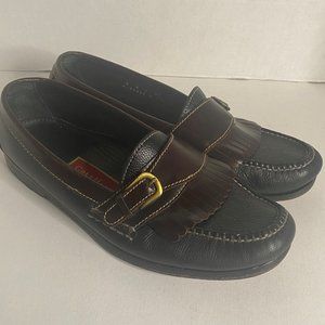 Cole Haan Red Label Leather Loafer Fringe Slip On Black Brown Women's Sz 9D